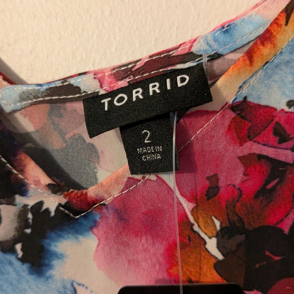 NWT Torrid NWT Pink and Red Tank Top with Floral Print Size 2 (18/20) Camisole - Picture 2 of 6